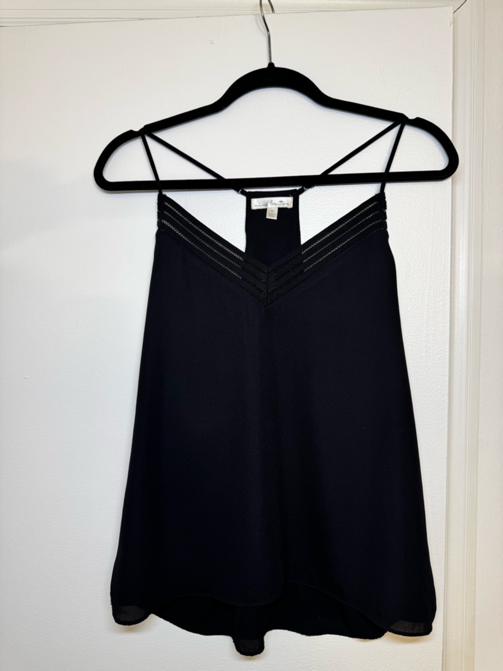 nine britton Black Lace-Trim Spaghetti Strap Camisole